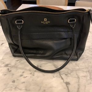 KATE SPADE black pebble leather